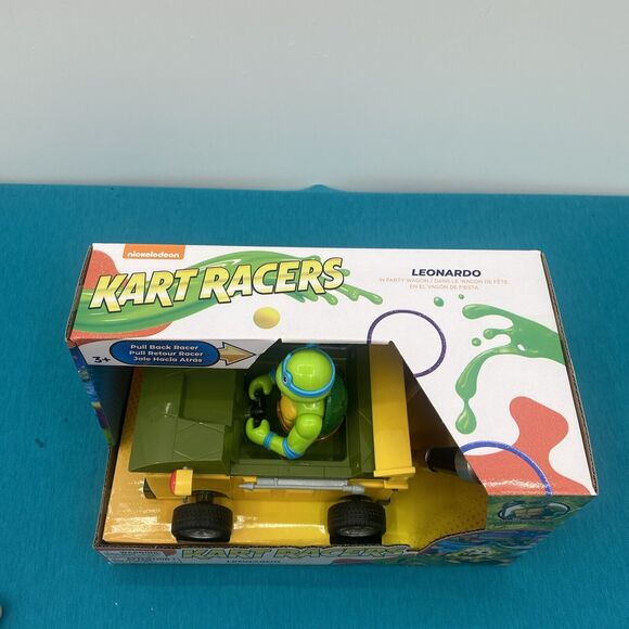 Nickelodeon TMNT Pullback Kart Racers Leonardo In Party Wagon Teenage Mutant - Picture 6 of 7
